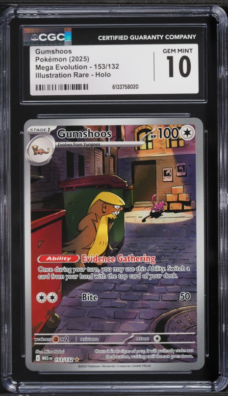 2025 Pokemon Mega Evolution IR Gumshoos #153 CGC 10 GEM MINT