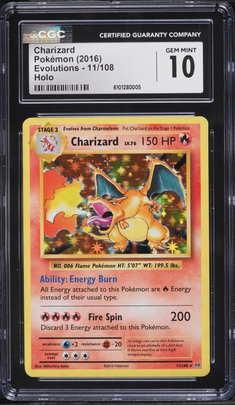 pokemon xy evolutions charizard 11/108 rare reverse holo card - (11/108) - It comes protected in a magnetic acrylic case Charizard 2016 Pokemon XY Evolutions