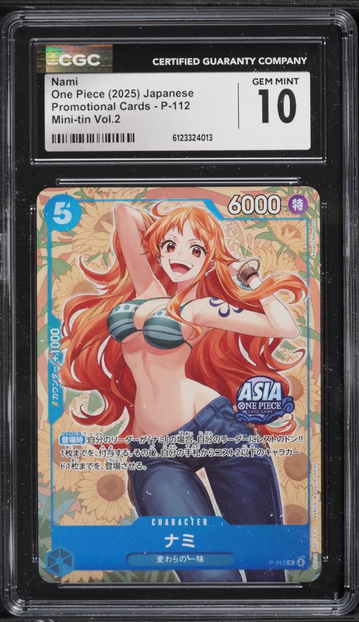 2025 One Piece Japanese Promo Mini Tin Volume 2 Nami #P-112 CGC 10 GEM MINT