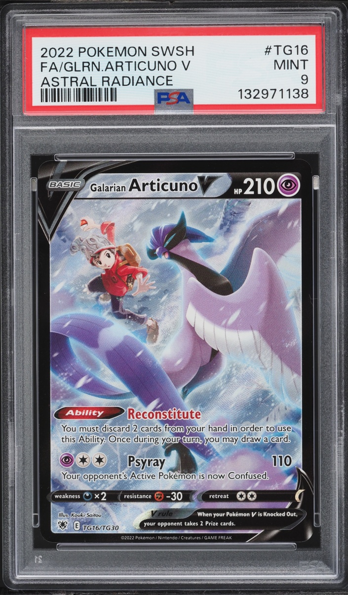 2022 Pokemon Sword & Shield Astral Radiance CHR Galarian Articuno V #TG16 PSA 9 MINT