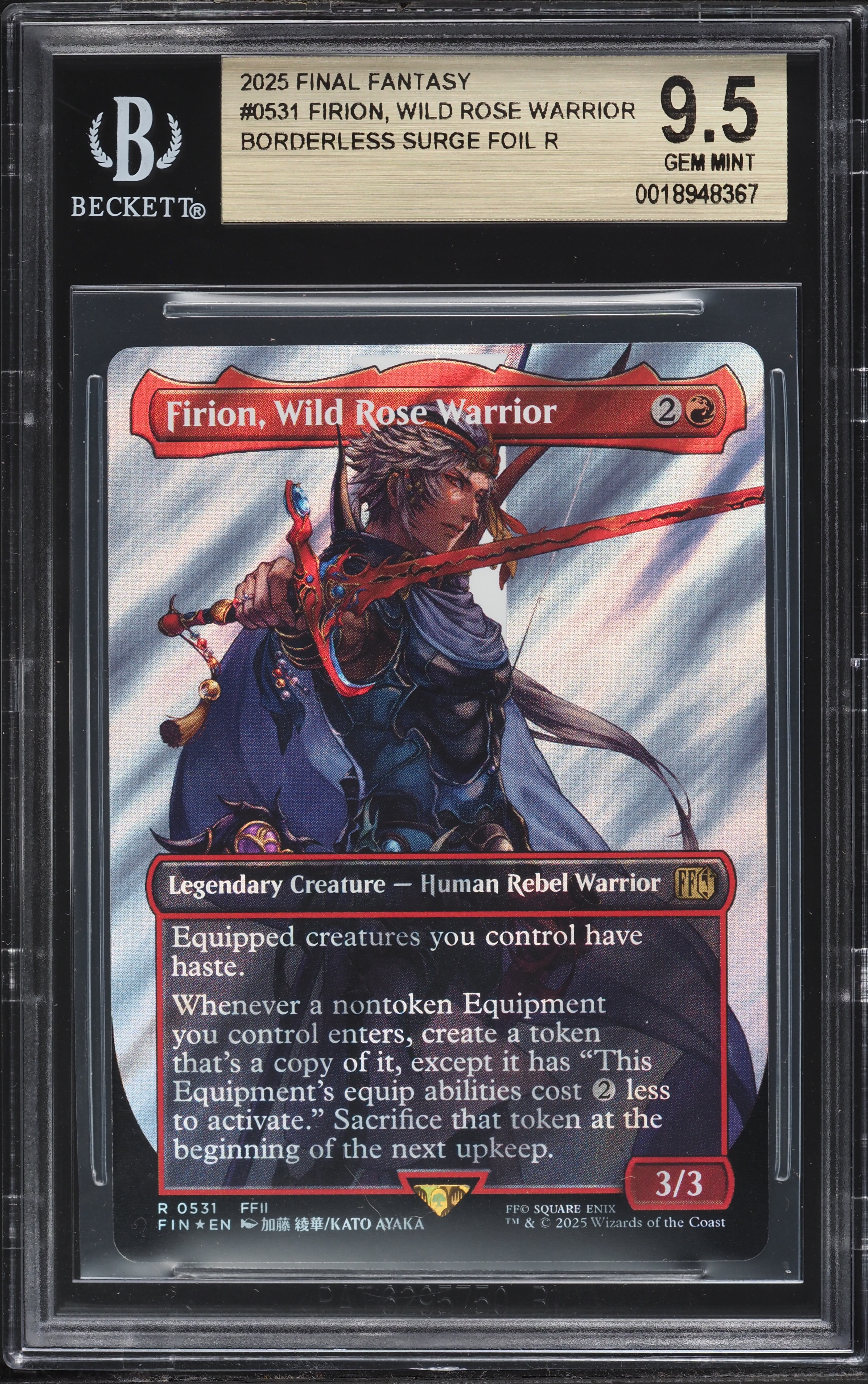 final fantasy starter decks mtg 2025 Surge Foil Borderless R Firion Wild Rose Warrior BGS 9.5 GEM MINT on Fanatics Collect Firion, Swordmaster // Sram, Senior