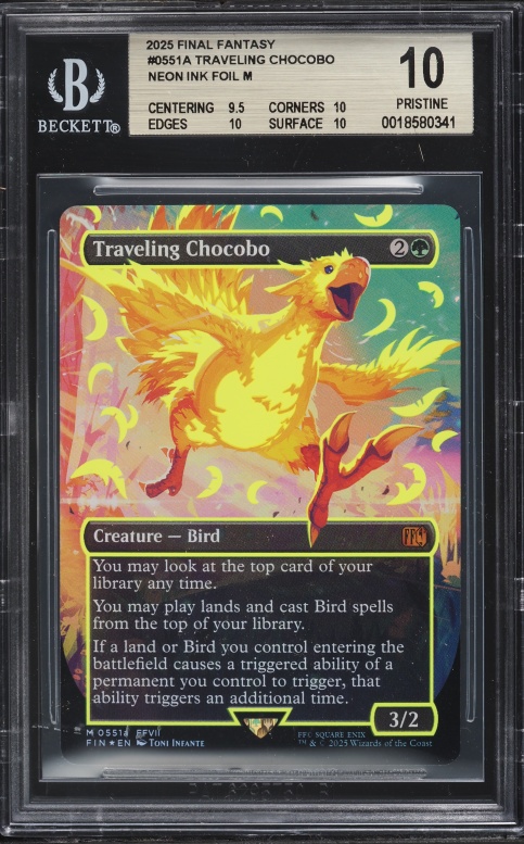2025 MTG Final Fantasy Neon Ink Foil M Traveling Chocobo #0551A BGS 9.5 GEM MINT on Fanatics Collect 2025 MTG Final Fantasy Neon Ink Foil M Traveling Chocobo #0551A BGS 9.5 GEM MINT on Fanatics Collect