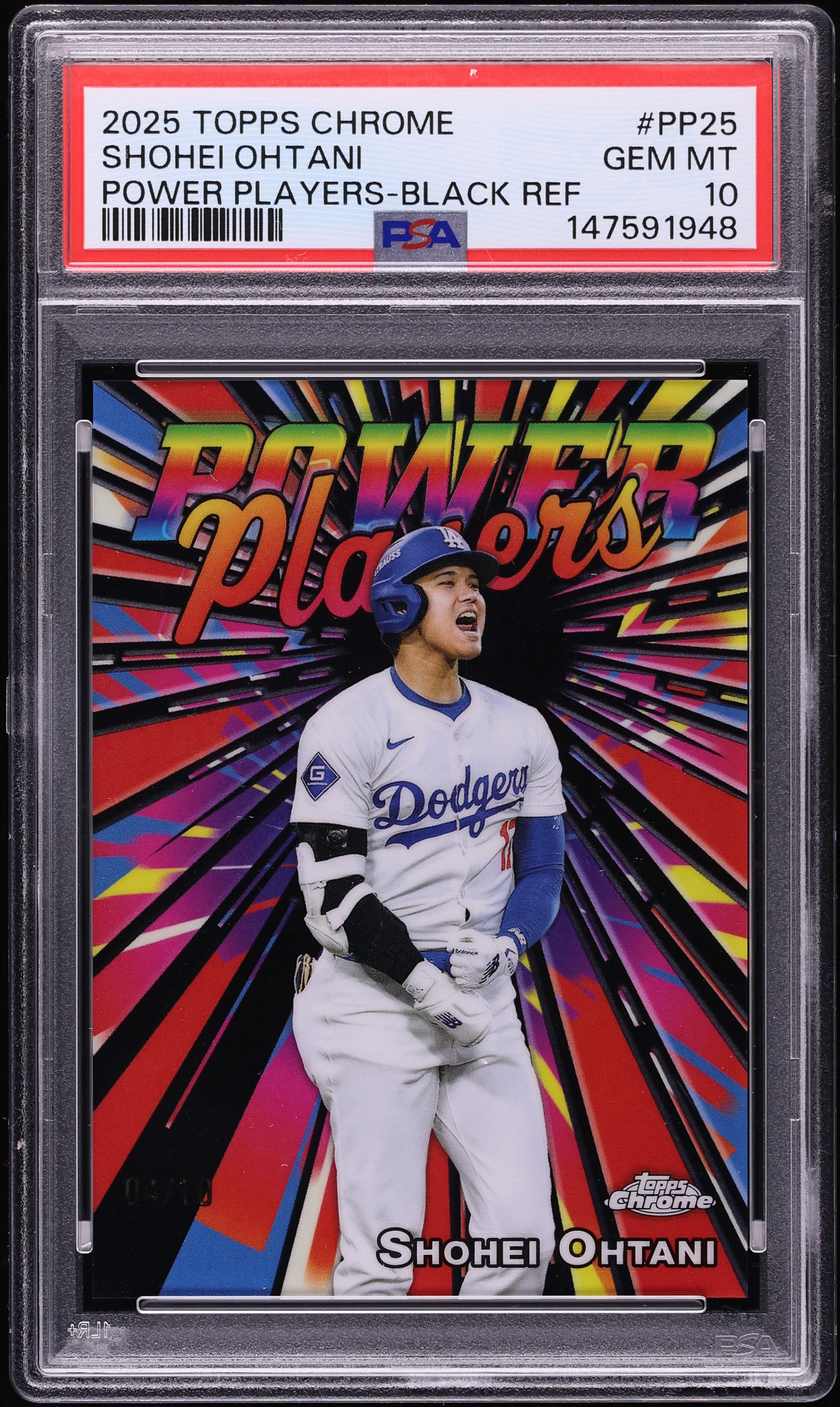 2025 Topps Chrome Power Players Black Refractor Shohei Ohtani /10