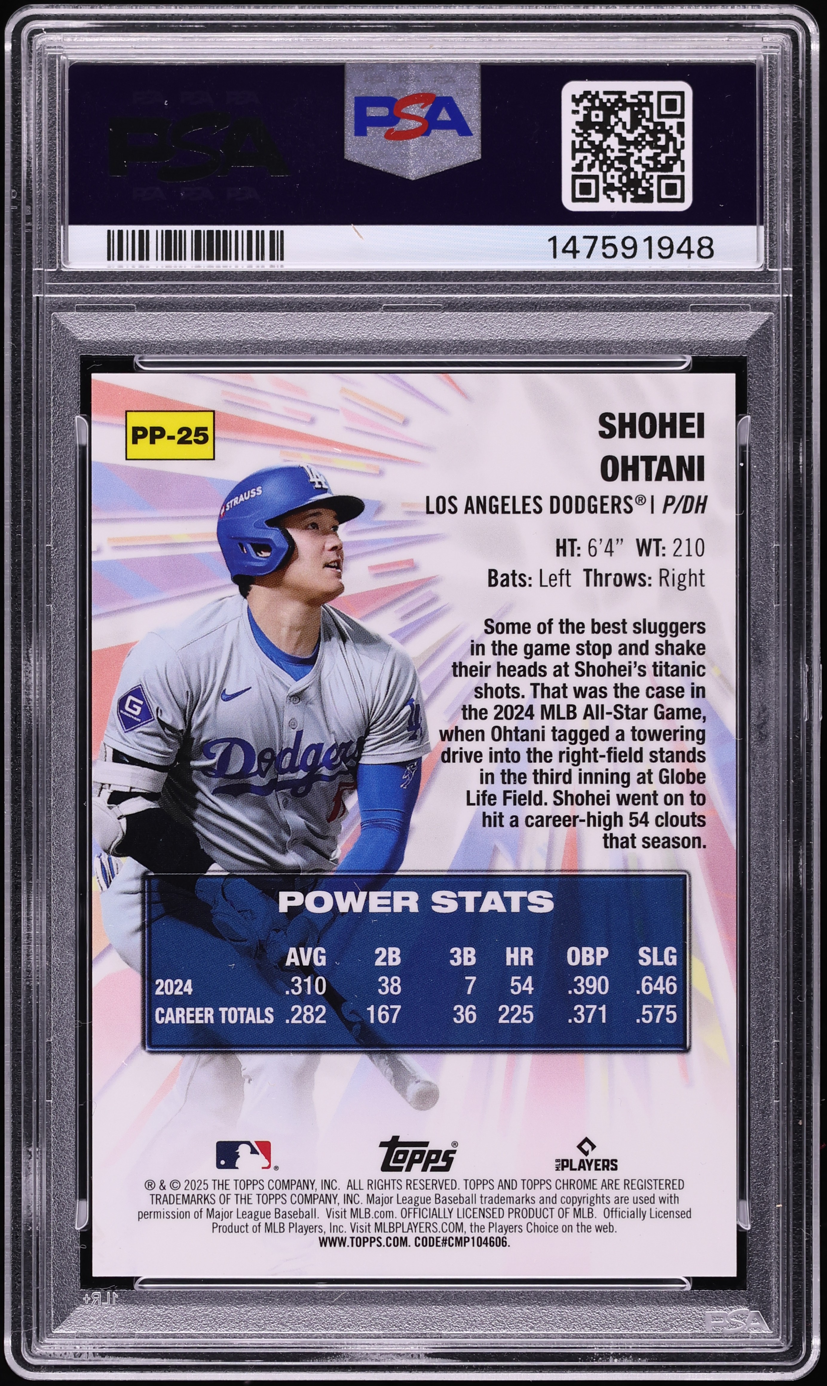 2025 Topps Chrome Power Players Black Refractor Shohei Ohtani /10
