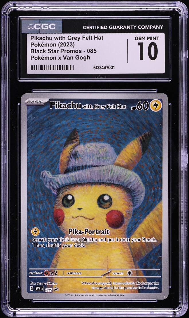 2023 Pokemon Scarlet & Violet Promo Van Gogh Pikachu With Grey Felt Hat #85 CGC 10 GEM MINT