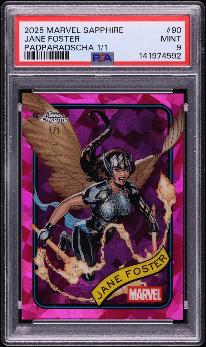 2025 Topps Chrome Marvel Sapphire Edition Padparadscha Jane Foster 1/1 #90 PSA 9 MINT