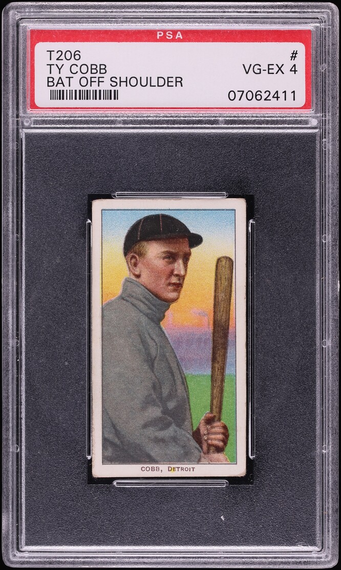 1909-11 T206 Ty Cobb BAT OFF SHOULDER, SWEET CAPORAL PSA 4 VGEX