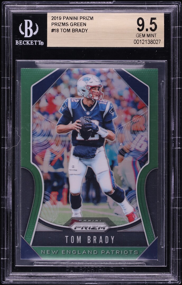 2019 Panini Prizm Green Tom Brady #18 BGS 9.5 GEM MINT