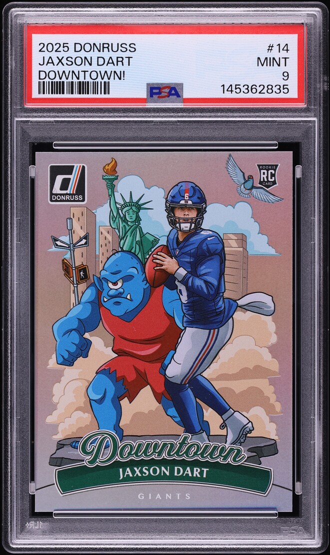 2025 Donruss Downtown Jaxson Dart ROOKIE #14 PSA 9 MINT