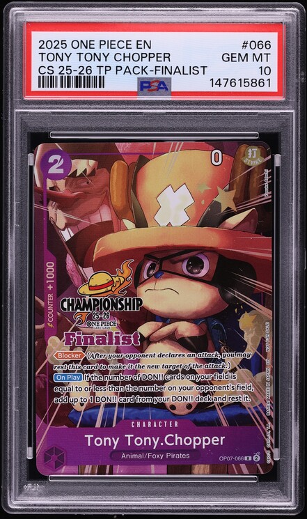 2025 One Piece Championship Top Player Finalist Alt Art Tony Tony