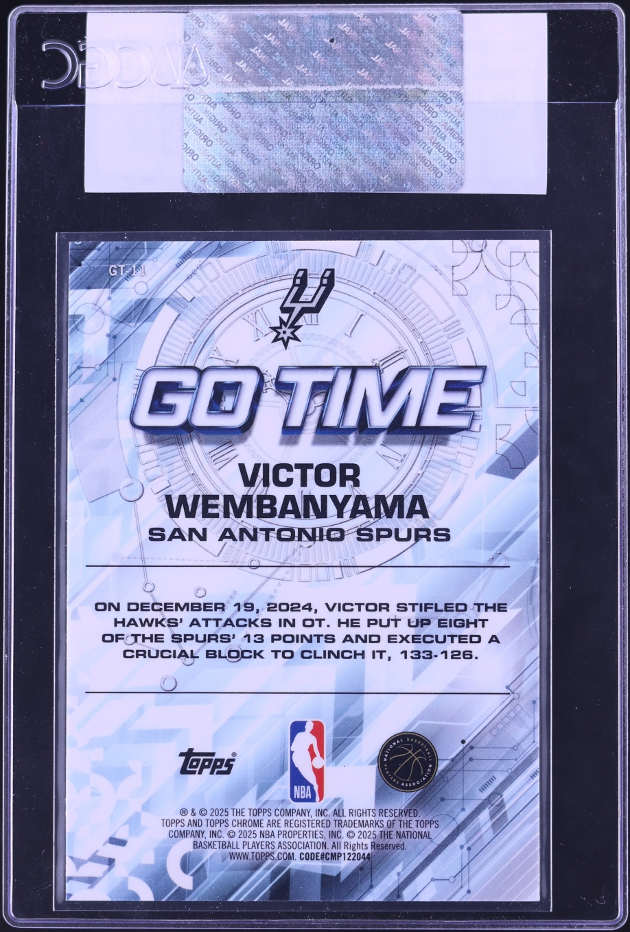 2025 Topps Chrome Go Time Victor Wembanyama #GT-11 CGC AUTH