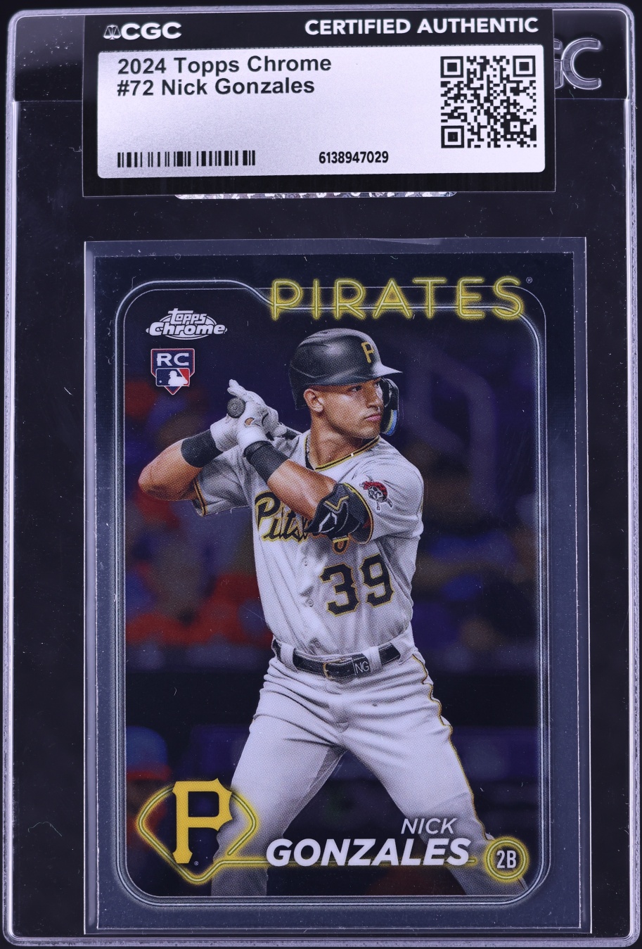 2024 Topps Chrome Nick Gonzales ROOKIE #72 CGC AUTH