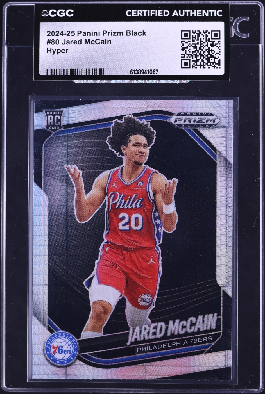 2024 Panini Prizm Black Hyper Jared McCain ROOKIE #80 CGC AUTH