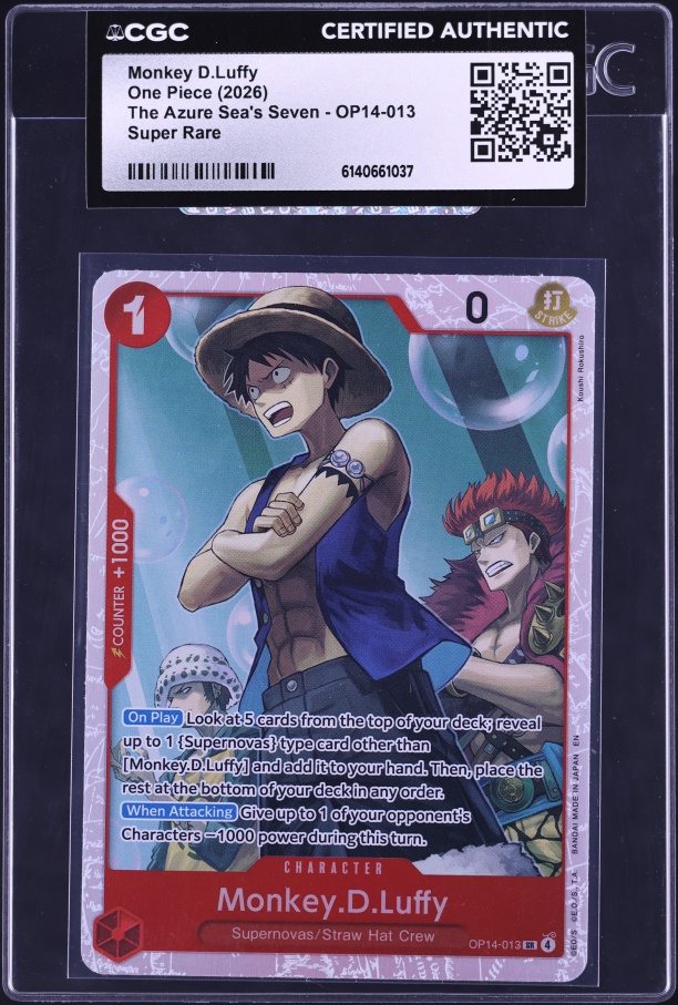 2026 One Piece The Azure Sea's Seven Monkey D. Luffy #OP14-013 CGC