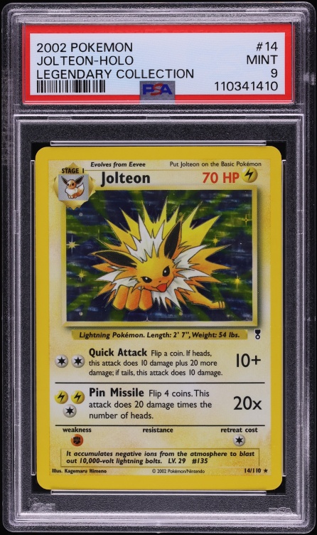 2002 Pokemon Legendary Collection Holo Jolteon #14 PSA 9 MINT
