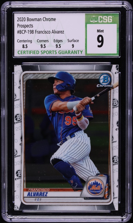 2020 Bowman Chrome Francisco Alvarez PROSPECT #BCP-198 CSG 9 MINT