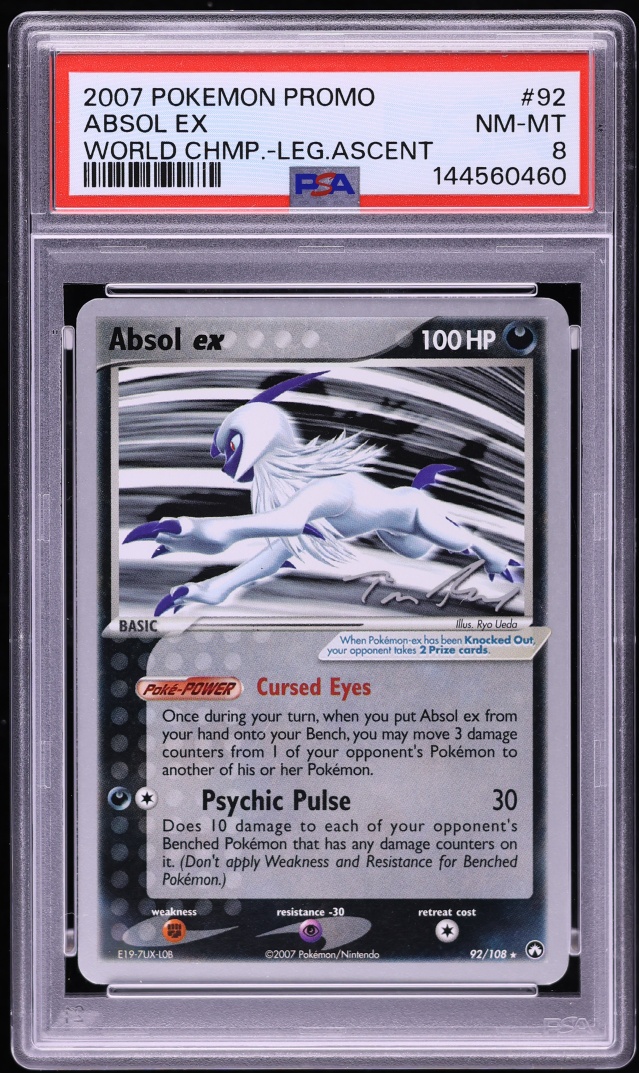 2007 Pokemon World Championships Promo Legend Ascent Absol Ex #92 PSA 8 NM-MT