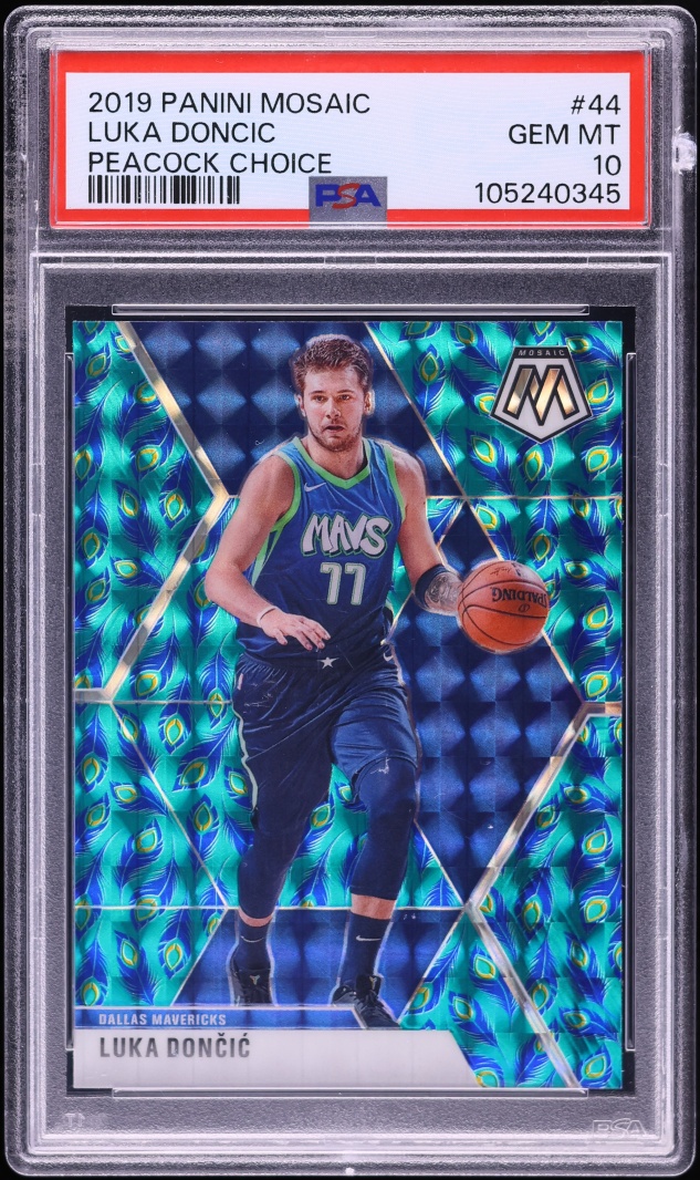 2019 Panini Mosaic Peacock Choice Luka Doncic #44 PSA 10 GEM MINT