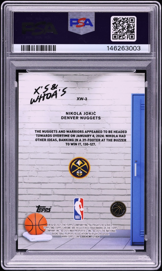 2025 Topps Chrome X'S And Whoa's Red Geometric Nikola Jokic 5/5 #XW-3 PSA 9 MINT