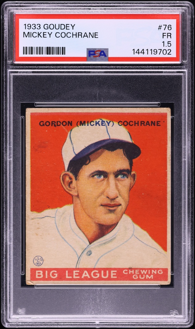 1933 Goudey Mickey Cochrane #76 PSA 1.5 FR