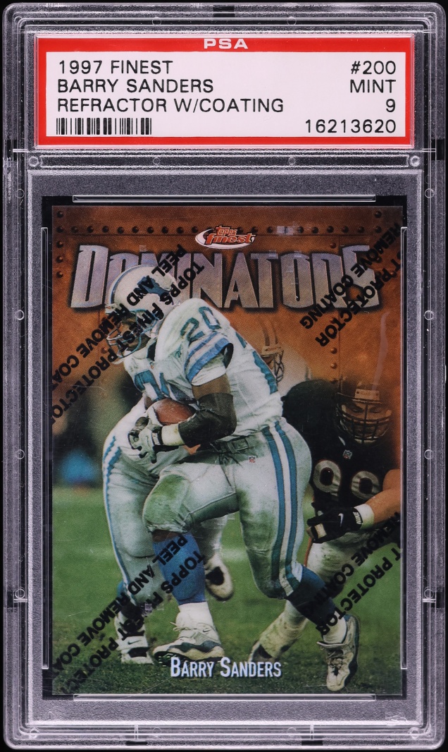1997 Finest Refractor w/ Coating Barry Sanders #200 PSA 9 MINT
