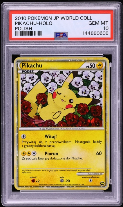 2010 Pokemon Italian World Promo Pikachu PSA 10 GEM MINT on