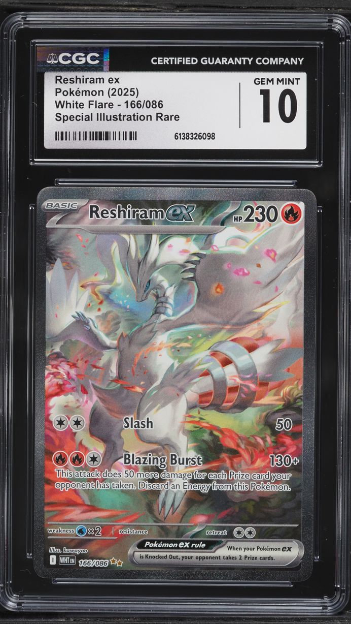 2025 Pokemon Scarlet & Violet White Flare SIR Reshiram EX #166 CGC 10 GEM MINT