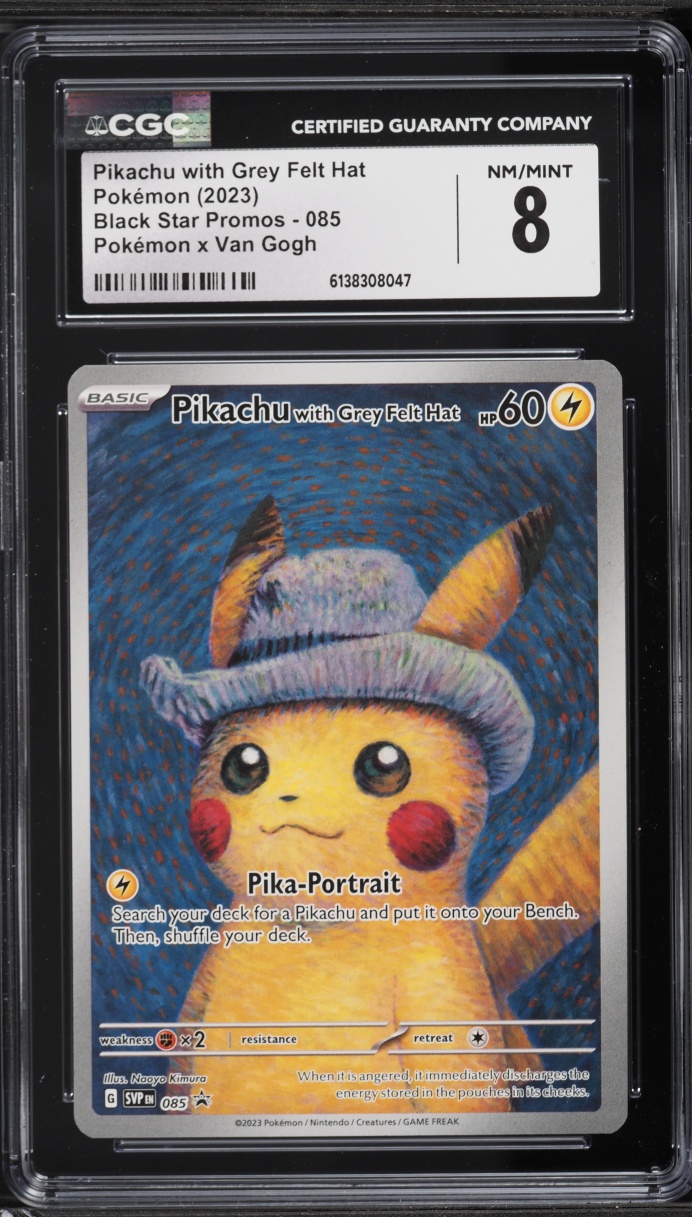 2023 Pokemon SV Promo Van Gogh Full Art Pikachu With Grey Felt Hat #85 CGC 8 NM-MT