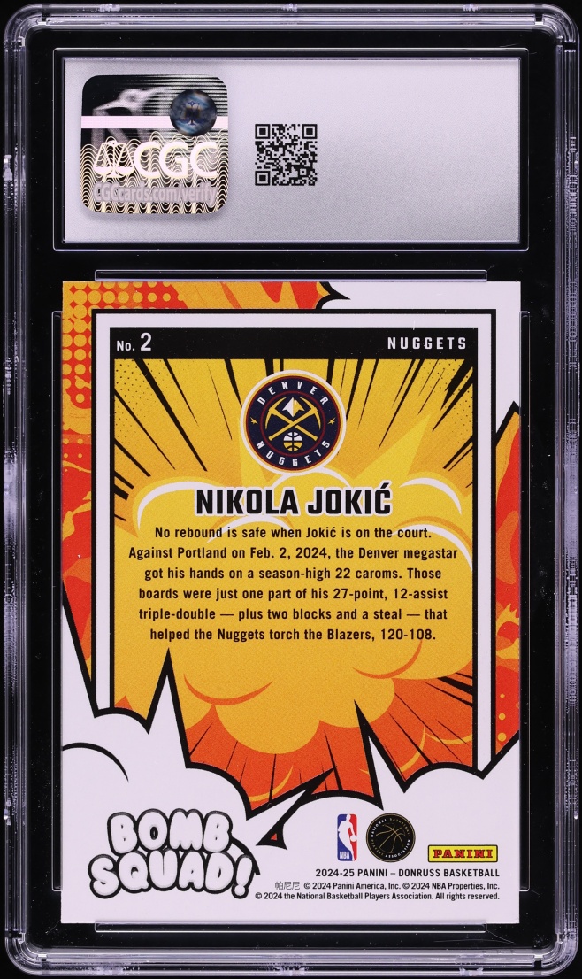 2024 Donruss Bomb Squad! Nikola Jokic #2 CGC 10 GEM MINT
