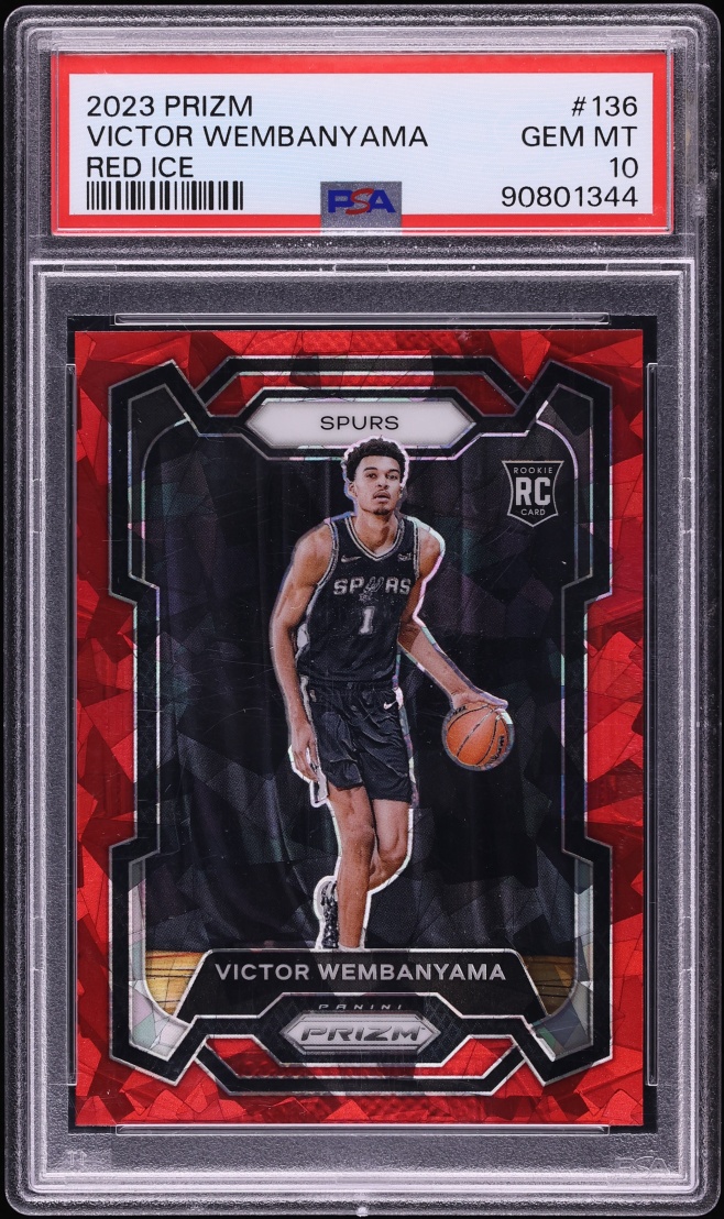2023 Panini Prizm Red Ice Victor Wembanyama ROOKIE #136 PSA 10 GEM MINT