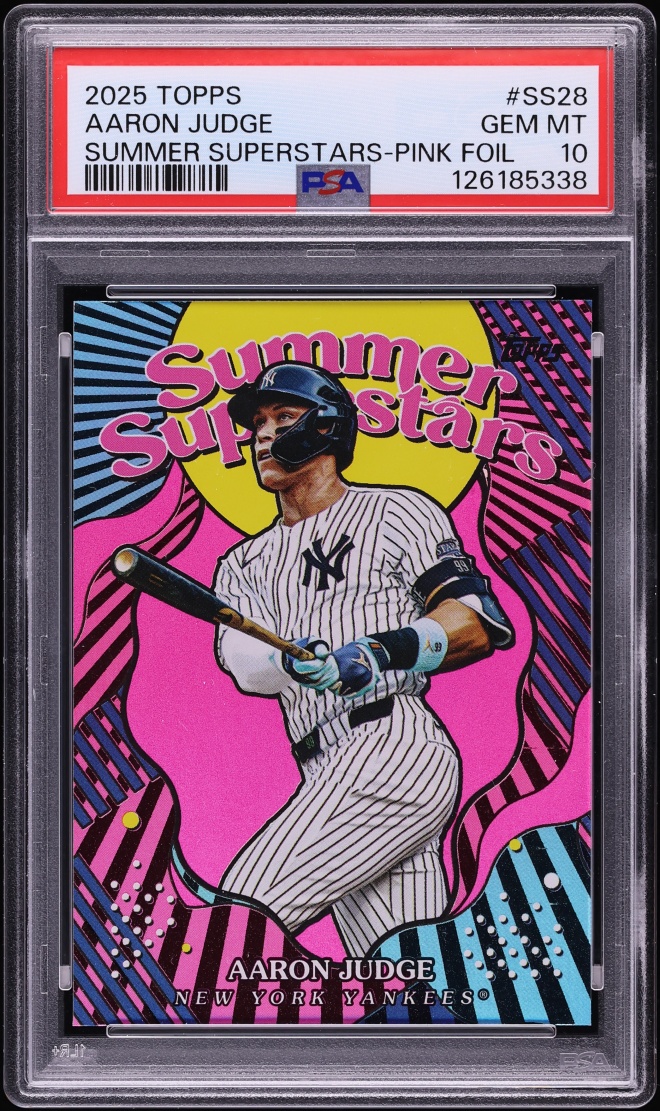2025 Topps Summer Superstars Pink Foil Aaron Judge #SS-28 PSA 10 GEM MINT