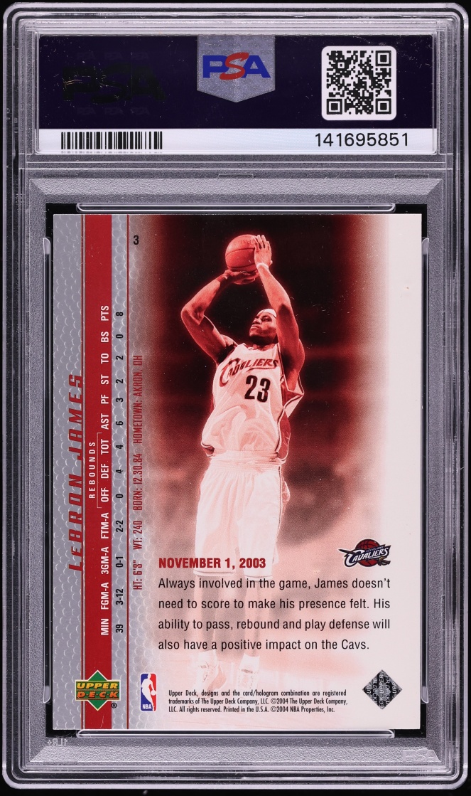2003 Upper Deck Phenomenal Beginning LeBron James ROOKIE #3 PSA 10 GEM MINT