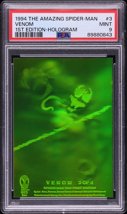 1994 The Amazing Spider-Man 1st Edition Hologram Venom #3 PSA 9 MINT on Fanatics Collect 1994 The Amazing Spider-Man 1st Edition Hologram Venom #3 PSA 9 MINT on Fanatics Collect