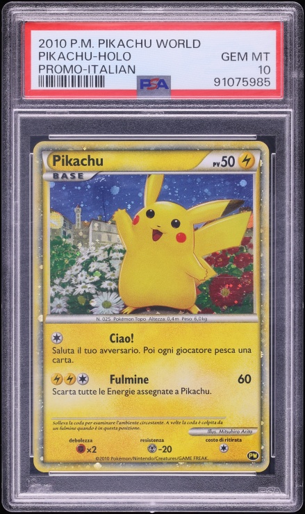 2010 Pokemon German Pikachu World Promo Holo Pikachu PSA 10 GEM