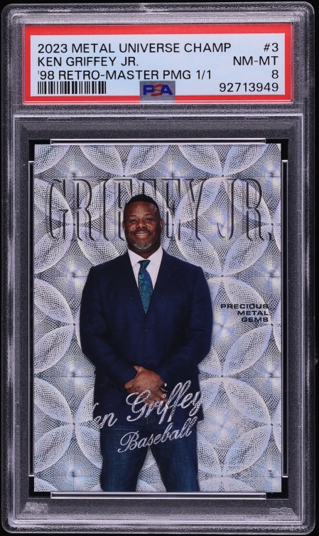 2023 Metal Universe Champions '98 Retro Master Precious Metal Gems Ken Griffey Jr. 1/1 #3 PSA 8