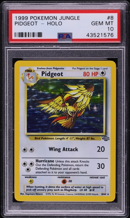 1999 Pokemon Jungle Holo Pidgeot #8 PSA 10 GEM MINT