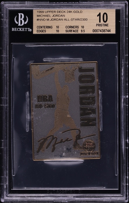 1999 Upper Deck 24k Gold Michael Jordan /2300 BGS 10 PRISTINE
