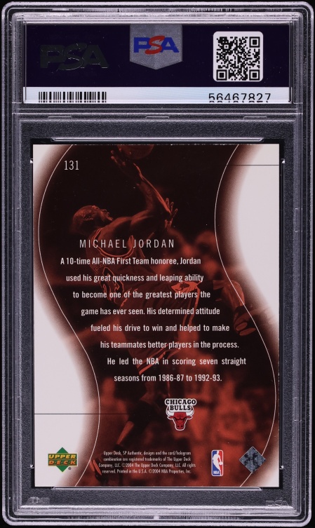 2003 SP Authentic Michael Jordan /3999 #131 PSA 9 MINT