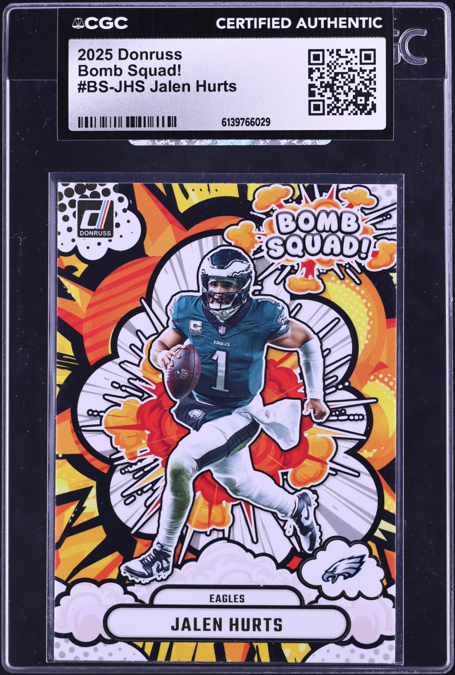 2025 Donruss Bomb Squad! Jalen Hurts #BS-JHS CGC AUTH