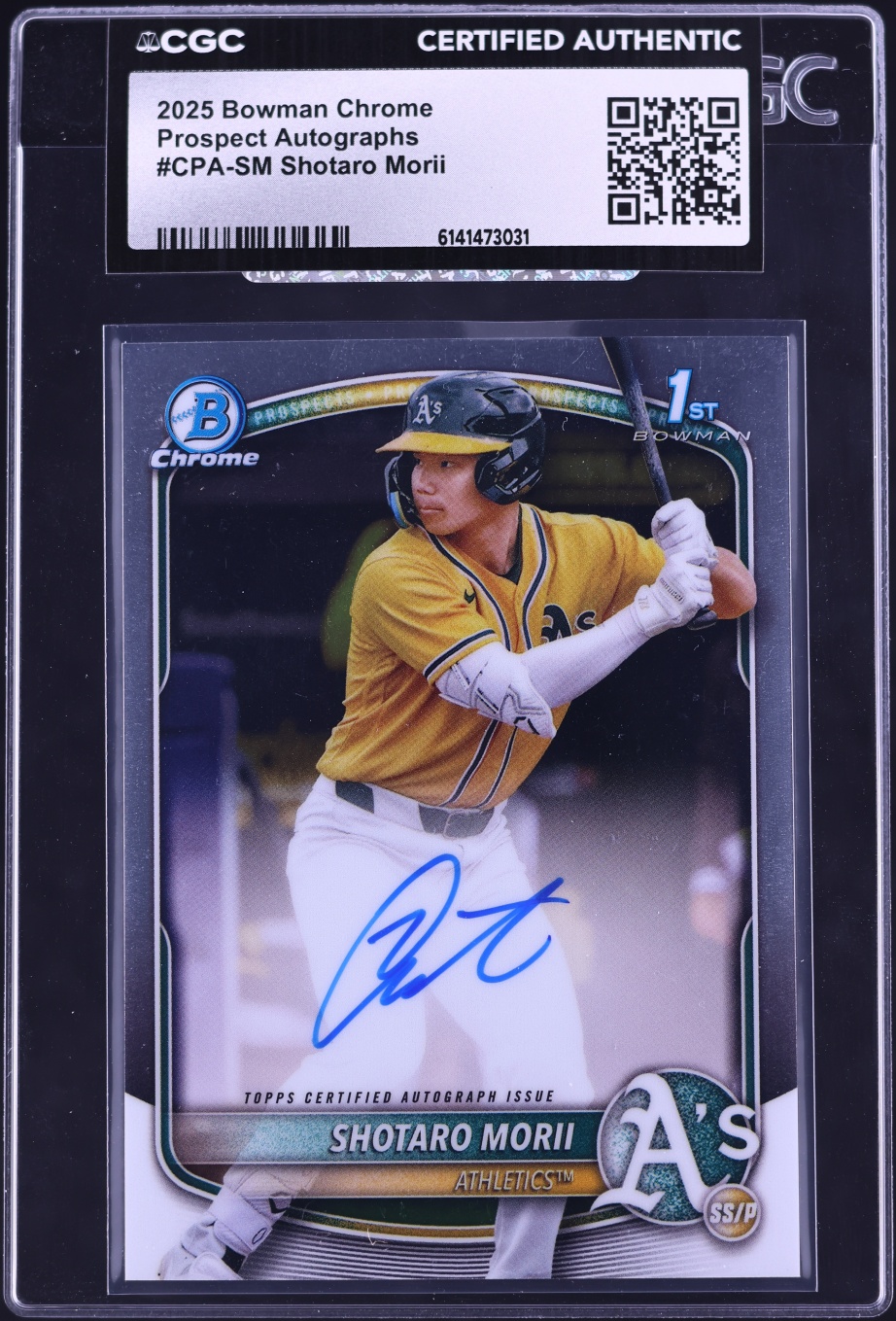 2025 Bowman Chrome Shotaro Morii PROSPECT AUTO #CPA-SM CGC AUTH
