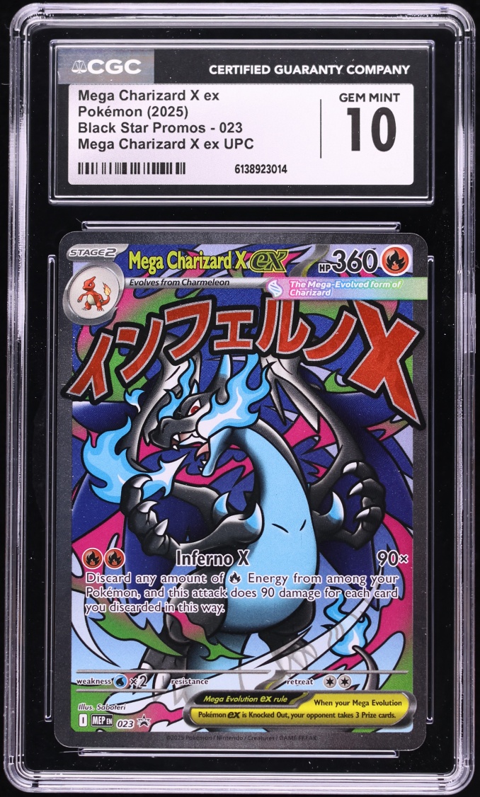 2025 Pokemon Mega Evolution Promo Ultra Premium Full Art Mega Charizard X ex #23 CGC 10 GEM