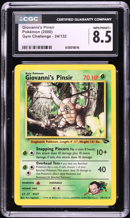 2000 Pokemon Gym Challenge Giovanni's Pinsir #24 CGC 8.5 NM-MT+