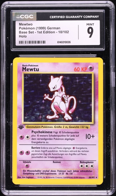 mewtwo original pokemon card - (10/102) - Base Set Commemorate your favorite tabletop game with this 1999 Pokemon The Movie Black Star Promo #3 CGC Authenticated 9 Card mewtwo holographic pokemon card value
