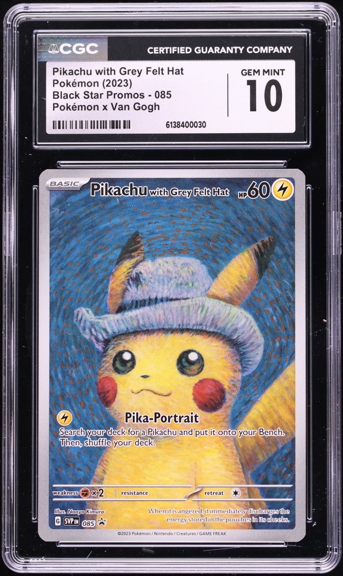 2023 Pokemon SV Promo Van Gogh Full Art Pikachu With Grey Felt Hat #85 CGC 10 GEM MINT