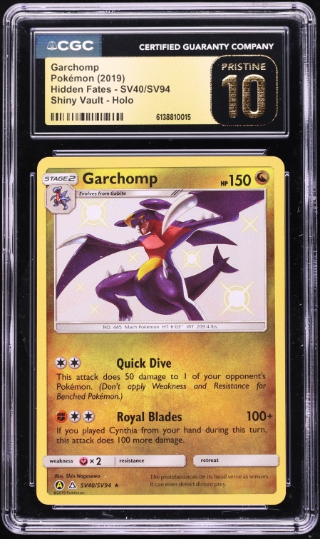 2019 Pokemon Sun & Moon Hidden Fates Shiny Garchomp #SV40 BGS 9.5 GEM MINT  on Fanatics Collect