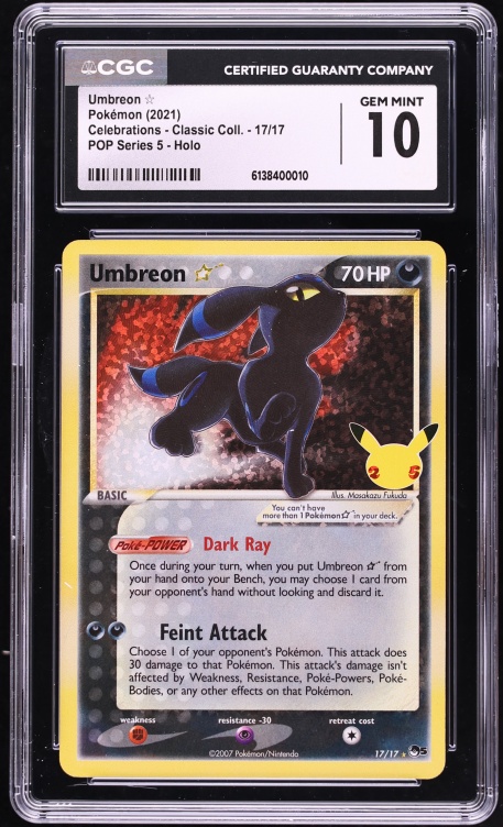 2007 umbreon pokemon card 2007 Pokemon POP Series 5 Umbreon Gold Star #17 CGC 7 NRMT on Fanatics  Collect