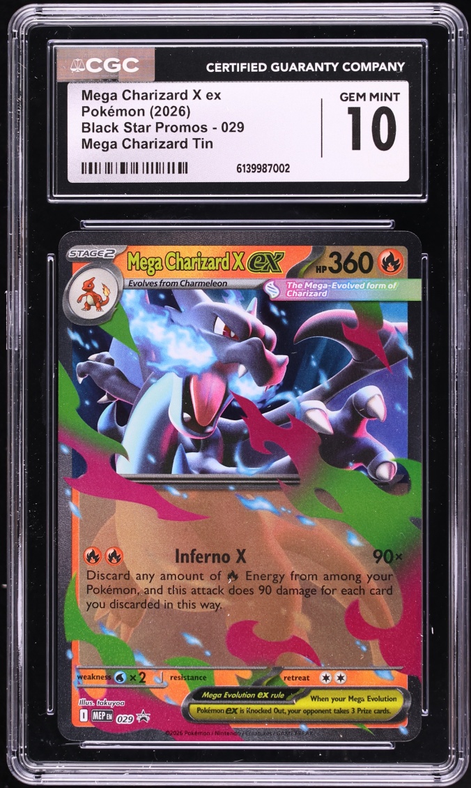 2026 Pokemon Mega Evolution Promo Tin Mega Charizard X ex #29 CGC 10 GEM MINT