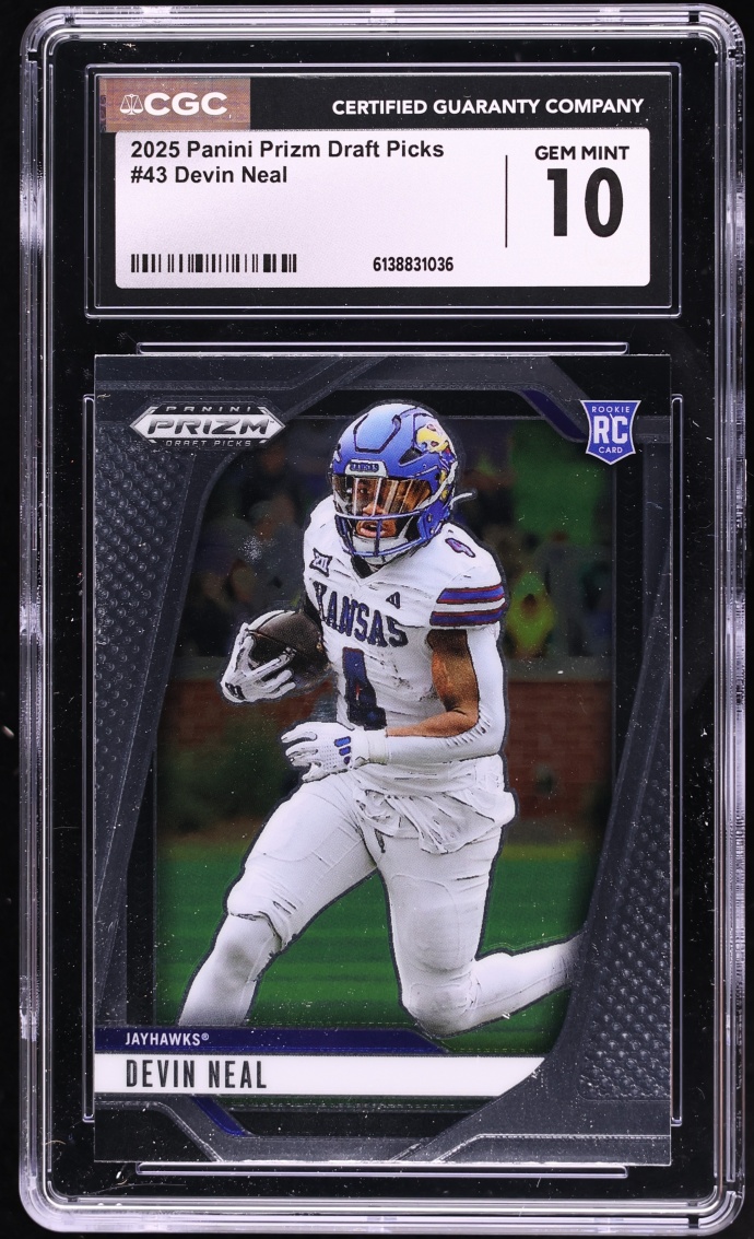 2025 Panini Prizm Draft Picks Devin Neal ROOKIE #43 CGC 10 GEM MINT