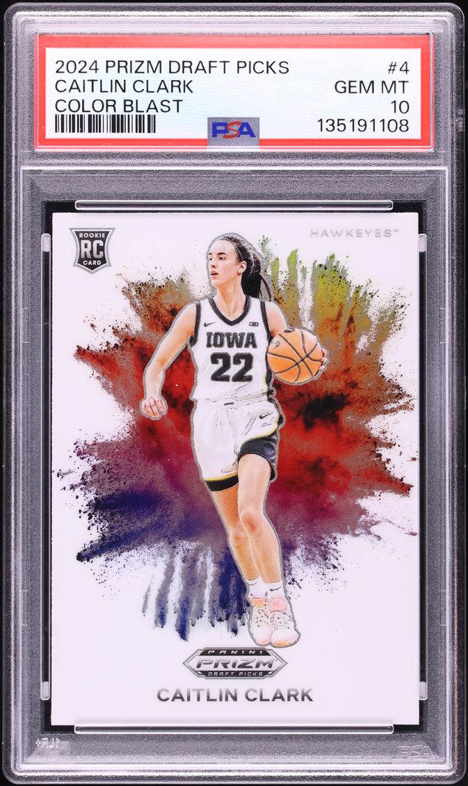 2024 Panini Prizm Draft Picks Color Blast Caitlin Clark ROOKIE #4 PSA 10 GEM MINT
