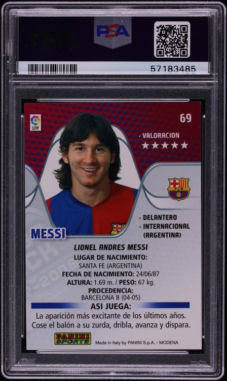 2007 Panini LaLiga Mega Cracks Lionel Messi #69 PSA 9 MINT